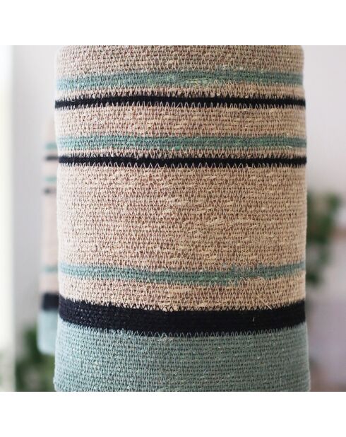 Suspension en Jonc de Mer Barbade naturel/vert - 19x28 cm