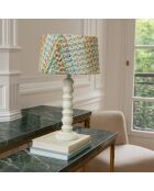 Lampe à poser abat-jour en Tweed Romy blanche - 12.5x13x51 cm