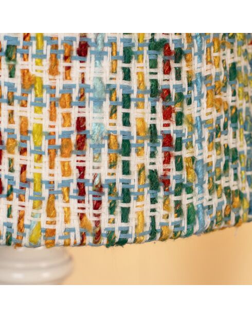 Lampe à poser abat-jour en Tweed Romy blanche - 12.5x13x51 cm