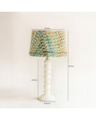Lampe à poser abat-jour en Tweed Romy blanche - 12.5x13x51 cm