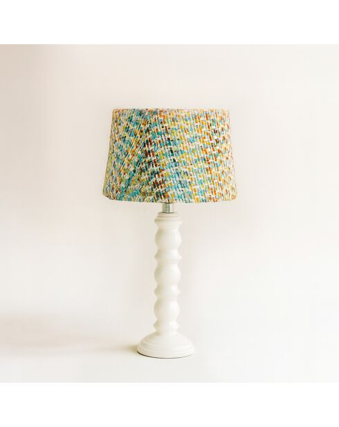 Lampe à poser abat-jour en Tweed Romy blanche - 12.5x13x51 cm