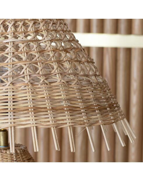 Lampe à poser en Rotin tréssé main Joyce naturelle - 40x44 cm