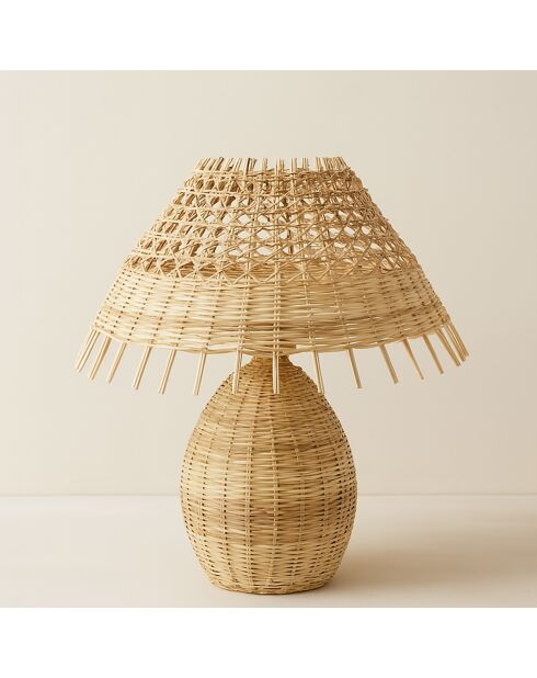Lampe à poser en Rotin tréssé main Joyce naturelle - 40x44 cm