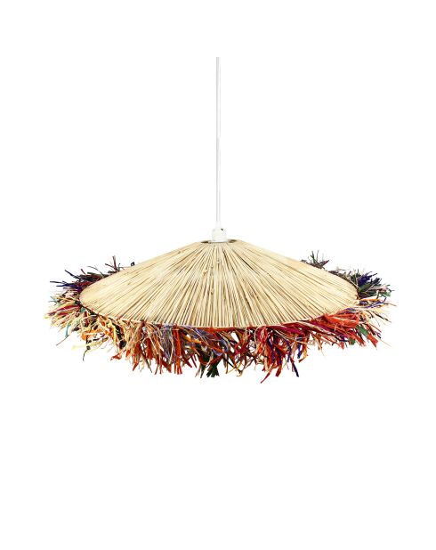 Suspension en Raphia avec franges Belaga naturelle - D.70x12 cm