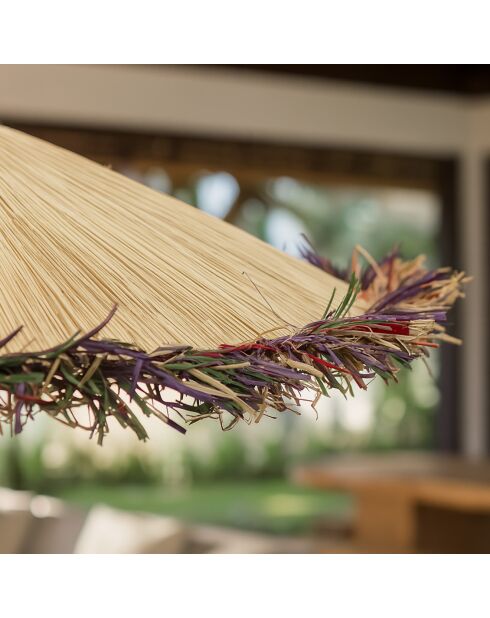 Suspension en Raphia avec franges Belaga naturelle - D.70x12 cm