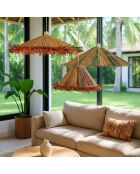 Suspension en Raphia avec franges Belaga naturelle - D.70x12 cm