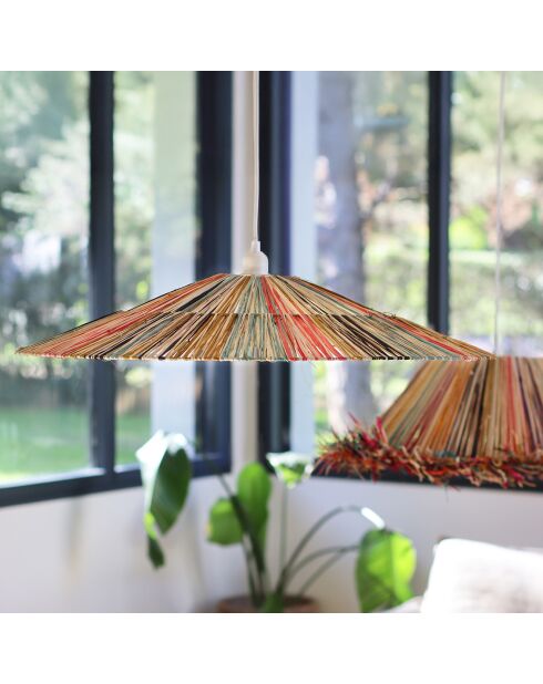 Suspension en Raphia fait main Jolo multicolore - D.70x12 cm