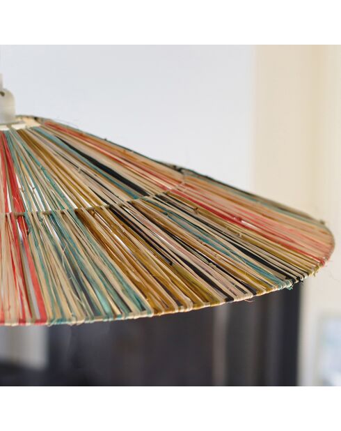 Suspension en Raphia fait main Jolo multicolore - D.70x12 cm