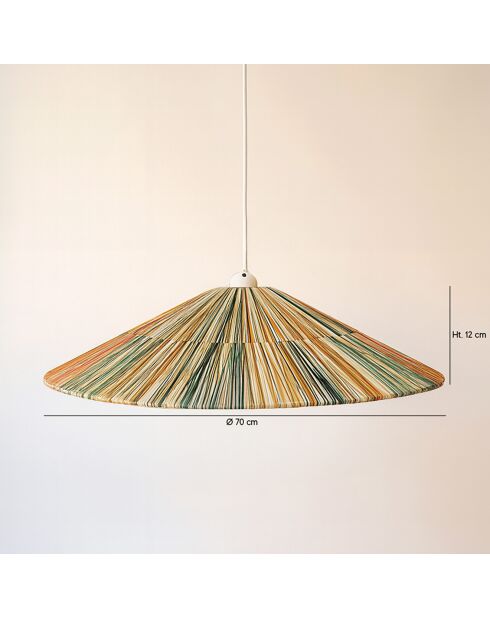 Suspension en Raphia fait main Jolo multicolore - D.70x12 cm