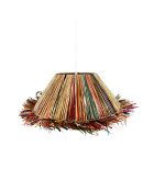 Suspension en Raphia avec franges Jolo multicolore - D.60x20 cm