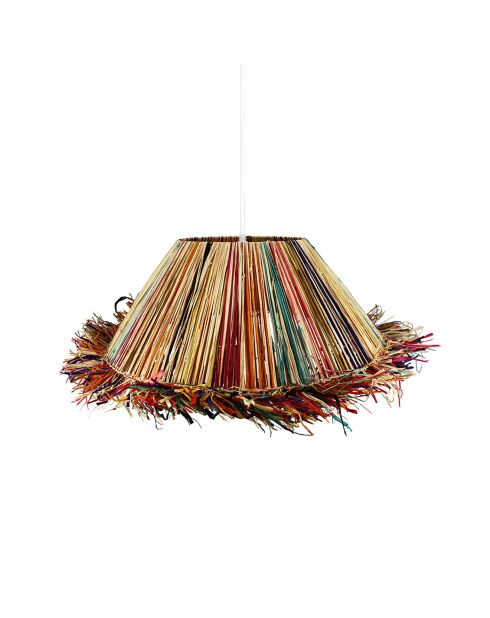 Suspension en Raphia avec franges Jolo multicolore - D.60x20 cm