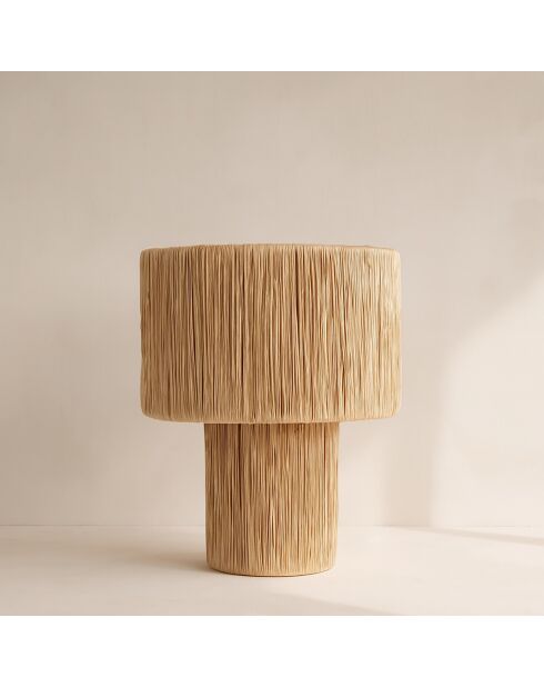 Lampe à poser en Raphia fait main El Nido naturelle - D.30xH.35 cm
