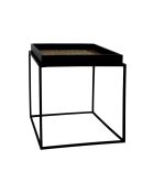 Table d'appoint en noix de coco lamai noir/brique - 40x40x45 cm