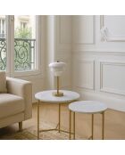 2 Tables basses effet marbre shiap blanches - 40x40 cm