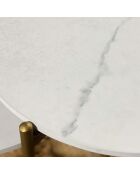 2 Tables basses effet marbre shiap blanches - 40x40 cm