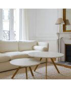2 Tables basses effet marbre hoxton blanches