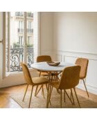 Table effet marbre hoxton blanche - D.100xH.76 cm