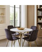 Table effet marbre hoxton blanche - D.100xH.76 cm
