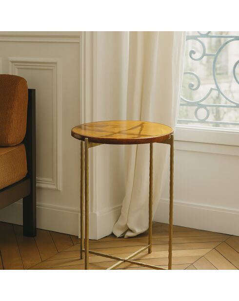 Meuble d'appoint Belli doré - 40.5xH.56 cm