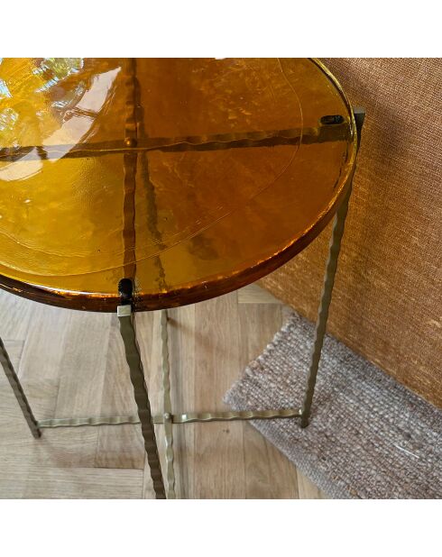 Meuble d'appoint Belli doré - 40.5xH.56 cm
