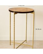 Meuble d'appoint Belli doré - 40.5xH.56 cm
