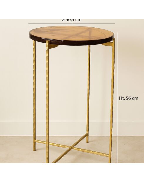 Meuble d'appoint Belli doré - 40.5xH.56 cm