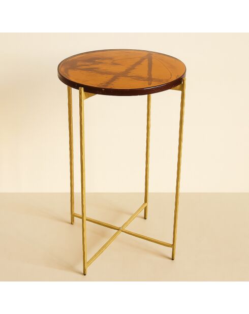 Meuble d'appoint Belli doré - 40.5xH.56 cm