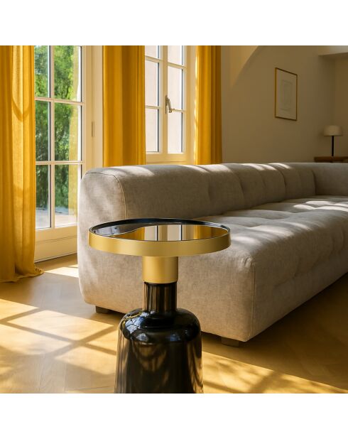Meuble d'appoint Pamona noir/doré - 36x36x51 cm