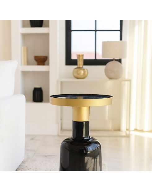 Meuble d'appoint Pamona noir/doré - 36x36x51 cm
