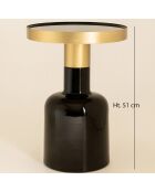 Meuble d'appoint Pamona noir/doré - 36x36x51 cm