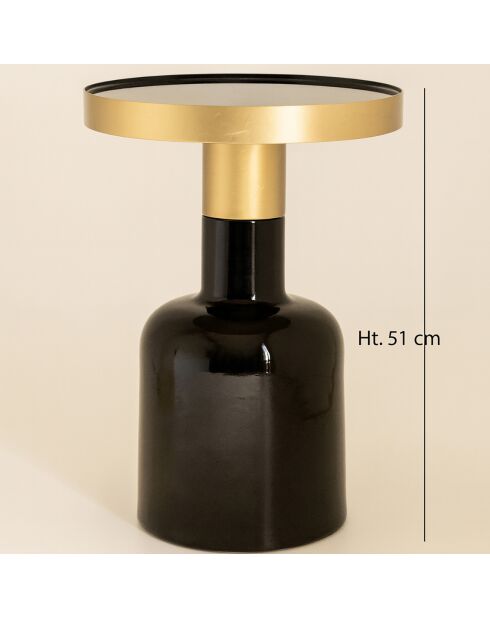 Meuble d'appoint Pamona noir/doré - 36x36x51 cm