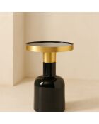 Meuble d'appoint Pamona noir/doré - 36x36x51 cm