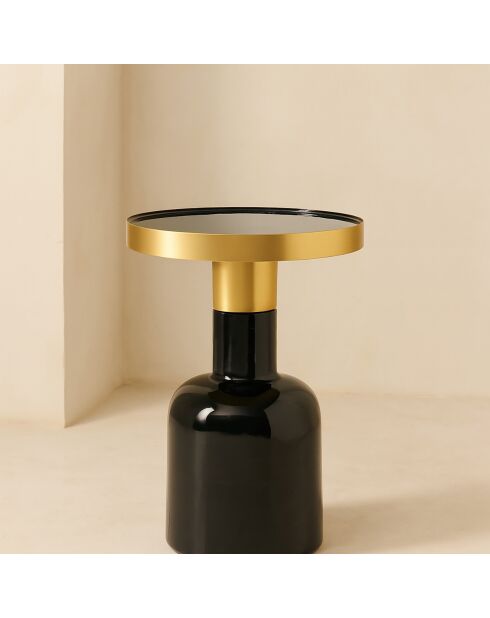 Meuble d'appoint Pamona noir/doré - 36x36x51 cm