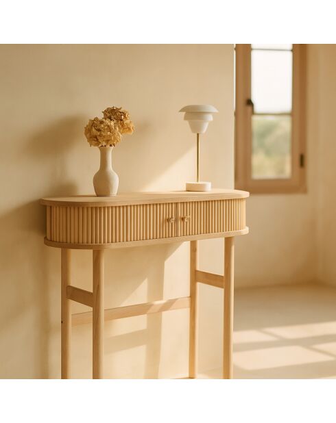 Console 2 portes Hector naturelle  - 100x35x80 cm