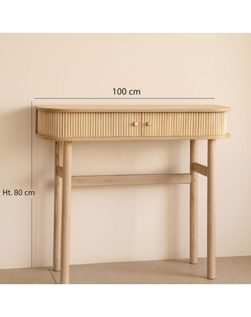 Console 2 portes Hector naturelle  - 100x35x80 cm