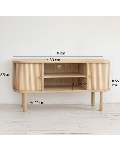 Meuble TV Hector naturel - 110x39x55 cm