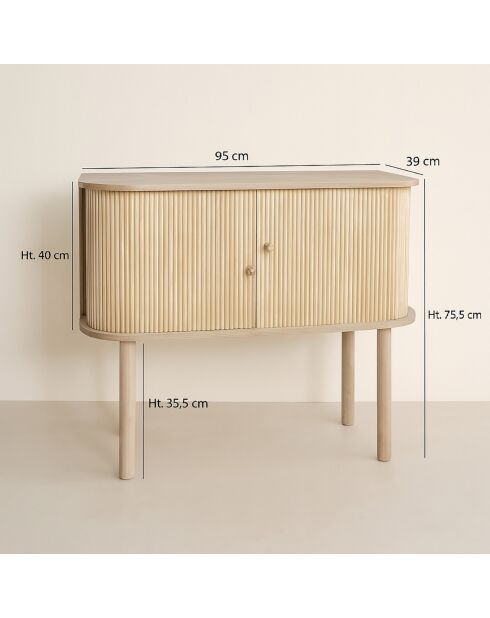Bahut en bois de pin Hector naturel - 95x39x75 cm
