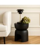 Meuble D'Appoint en Bois de Paulownia Tree noir - 32x32x40 cm