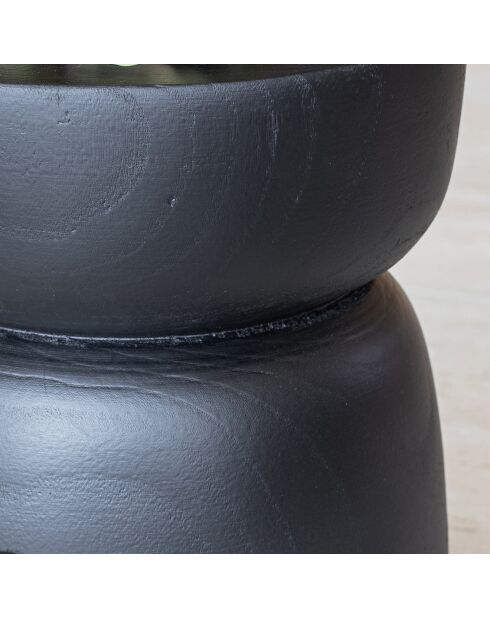 Meuble D'Appoint en Bois de Paulownia Tree noir - 32x32x40 cm