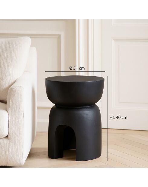 Meuble D'Appoint en Bois de Paulownia Tree noir - 32x32x40 cm