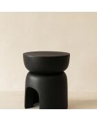 Meuble D'Appoint en Bois de Paulownia Tree noir - 32x32x40 cm