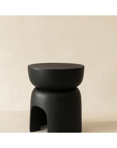Meuble D'Appoint en Bois de Paulownia Tree noir - 32x32x40 cm