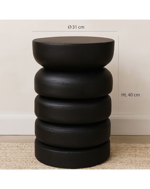 Meuble D'Appoint en bois de Paulownia Tao noir - 31x31x40 cm