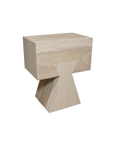 Meuble D'Appoint en Bois de Paulownia Naturel Line naturel - 35x22.5x42 cm