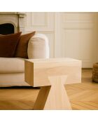 Meuble D'Appoint en Bois de Paulownia Naturel Line naturel - 35x22.5x42 cm
