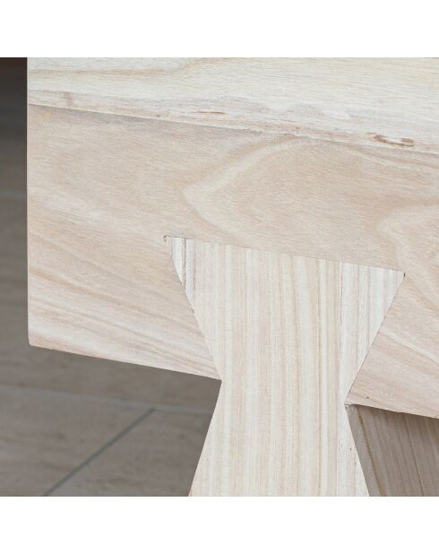 Meuble D'Appoint en Bois de Paulownia Naturel Line naturel - 35x22.5x42 cm