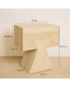 Meuble D'Appoint en Bois de Paulownia Naturel Line naturel - 35x22.5x42 cm