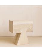 Meuble D'Appoint en Bois de Paulownia Naturel Line naturel - 35x22.5x42 cm