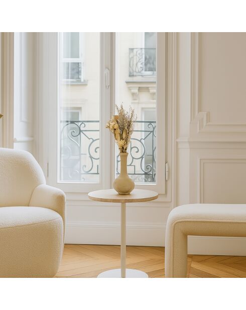 Meuble d'appoint Travi beige/blanc - 40x40x45 cm