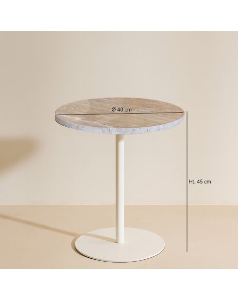 Travi bijzetkast beige/wit - 40x40x45 cm